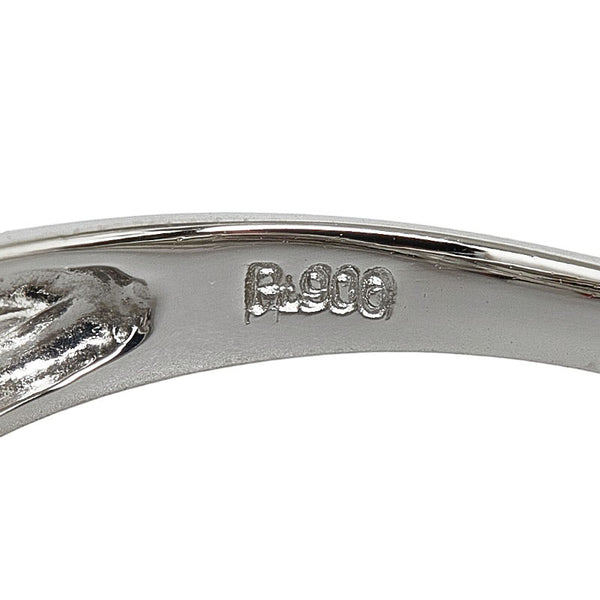 Pt900 プラチナ ダイヤ0.10ct ウェーブ リング 指輪 レディース 12号 【中古】