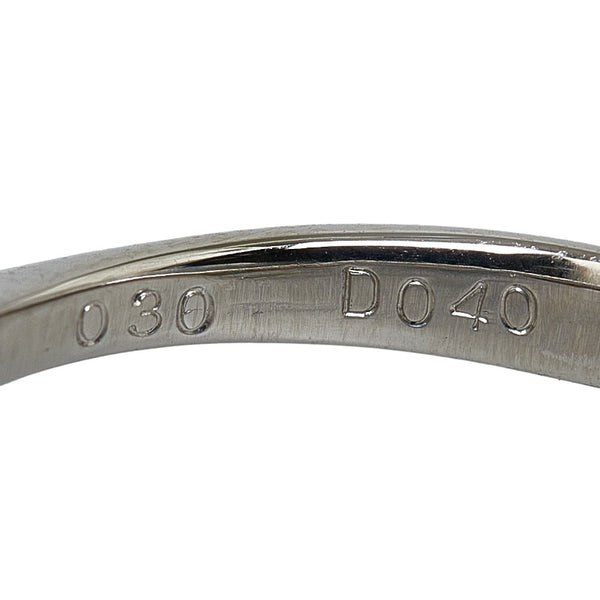 Pt900 プラチナ エメラルド0.30ct ダイヤ0.40ct リング 指輪 レディース 14号 【中古】