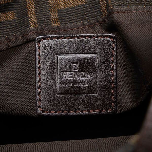 フェンディ ズッカ ハンドバッグ 26726 ブラウン キャンバス レザー レディース FENDI 【中古】