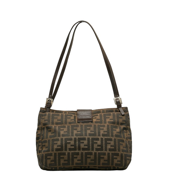 フェンディ ズッカ ハンドバッグ 26726 ブラウン キャンバス レザー レディース FENDI 【中古】