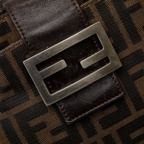 フェンディ ズッカ ハンドバッグ 26726 ブラウン キャンバス レザー レディース FENDI 【中古】
