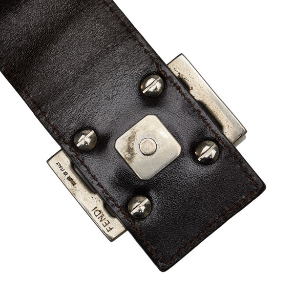 フェンディ ズッカ ハンドバッグ 26726 ブラウン キャンバス レザー レディース FENDI 【中古】