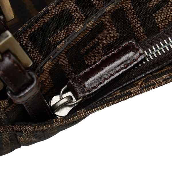 フェンディ ズッカ ハンドバッグ 26726 ブラウン キャンバス レザー レディース FENDI 【中古】