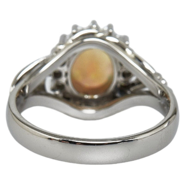 Pt900 プラチナ オパール ダイヤ0.32ct リング 指輪 レディース 13号 【中古】