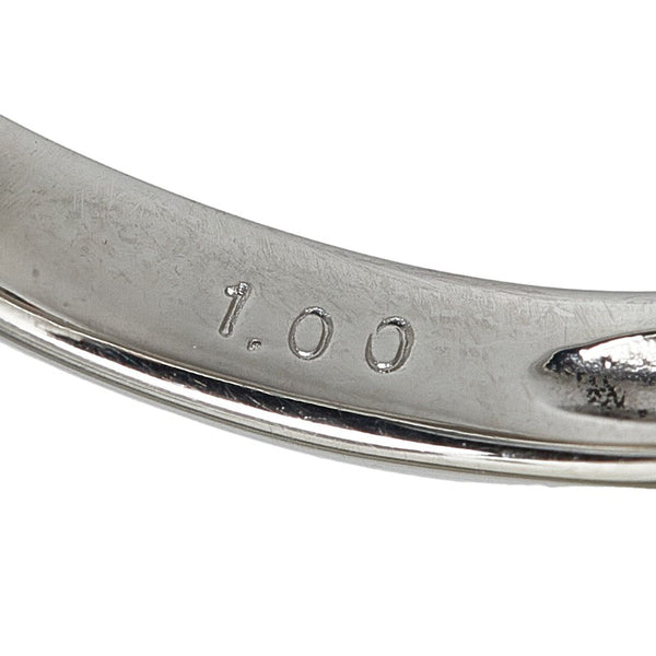 Pt950 プラチナ ダイヤ1.00ct クローバー リング 指輪 レディース 16号 【中古】