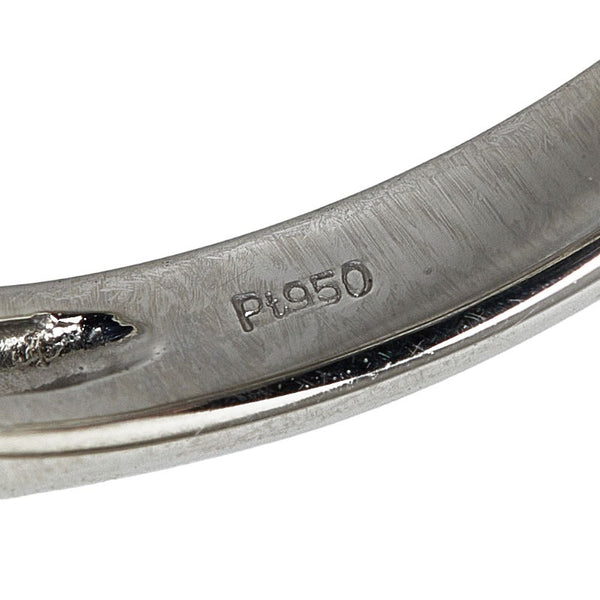 Pt950 プラチナ ダイヤ1.00ct クローバー リング 指輪 レディース 16号 【中古】