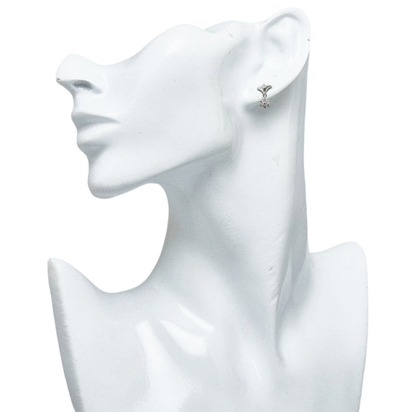 Pt900 プラチナ ダイヤ0.30ct フラワー ピアス レディース 【中古】