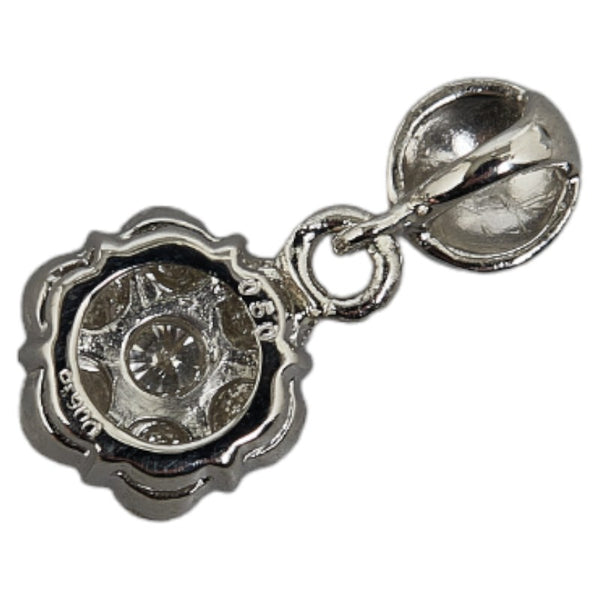Pt900 プラチナ ダイヤ0.50ct フラワー 花 モチーフ ペンダントトップ レディース 【中古】