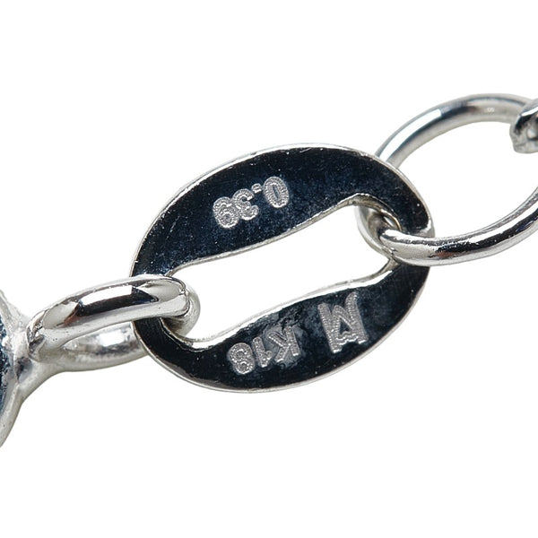 K18WG ホワイトゴールド ダイヤ0.39ct フラワー 花 モチーフ ペンダントネックレス レディース 【中古】