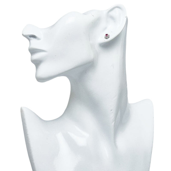 Pt900 プラチナ ルビー0.378ct ダイヤ0.08ct ピアス レディース 【中古】