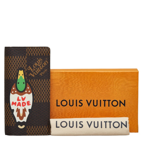 ルイ ヴィトン ダミエ ジャイアント ポルトフォイユ ブラザ 長財布 N60393 ブラウン PVC レザー メンズ LOUIS VUITTON 【中古】