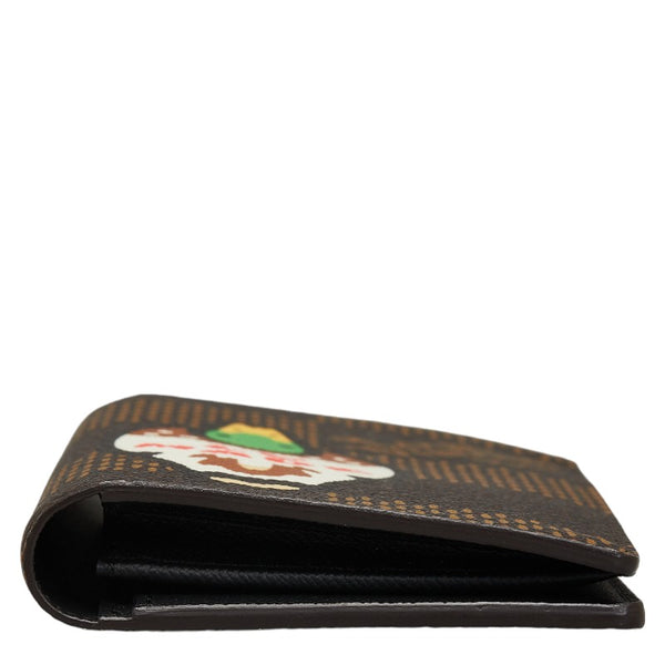ルイ ヴィトン ダミエ ジャイアント ポルトフォイユ ブラザ 長財布 N60393 ブラウン PVC レザー メンズ LOUIS VUITTON 【中古】