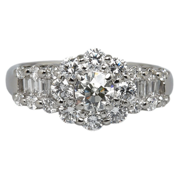 Pt900 プラチナ ダイヤ0.50ct ダイヤ1.20ct リング 指輪 レディース 11.5号 【中古】