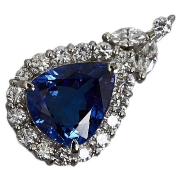 Pt900 プラチナ タンザナイト2.35ct ダイヤ0.53ct ペンダントトップ レディース 【中古】