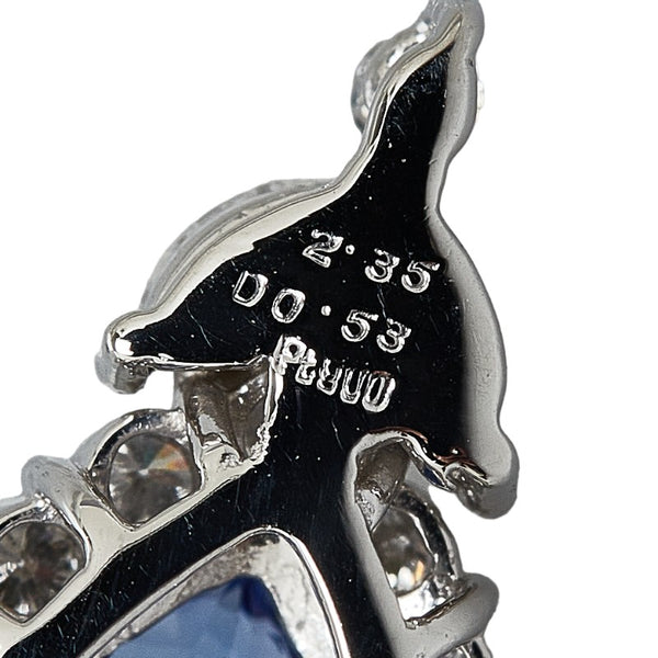 Pt900 プラチナ タンザナイト2.35ct ダイヤ0.53ct ペンダントトップ レディース 【中古】