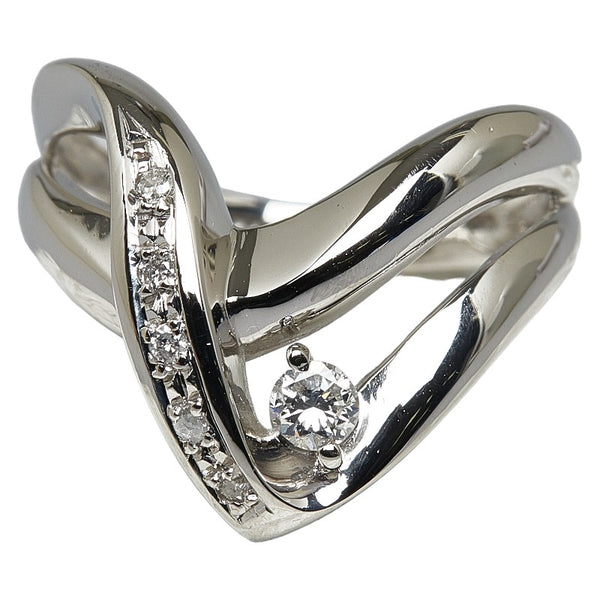 Pt900 プラチナ ダイヤ0.17ct リング 指輪 レディース 11号 【中古】