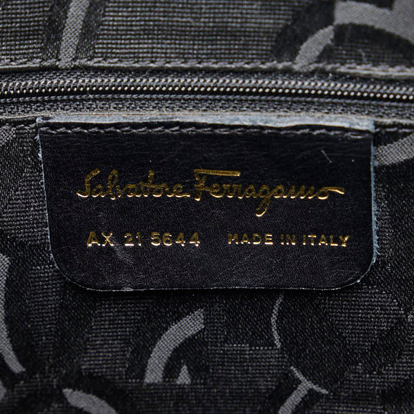 サルヴァトーレフェラガモ ガンチーニ ハンドバッグ ショルダーバッグ 2WAY AX 21 5644 ブラウン レザー レディース Salvatore Ferragamo 【中古】