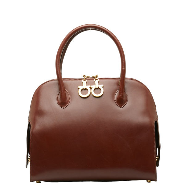 サルヴァトーレフェラガモ ガンチーニ ハンドバッグ ショルダーバッグ 2WAY AX 21 5644 ブラウン レザー レディース Salvatore Ferragamo 【中古】