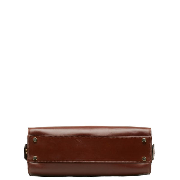 サルヴァトーレフェラガモ ガンチーニ ハンドバッグ ショルダーバッグ 2WAY AX 21 5644 ブラウン レザー レディース Salvatore Ferragamo 【中古】