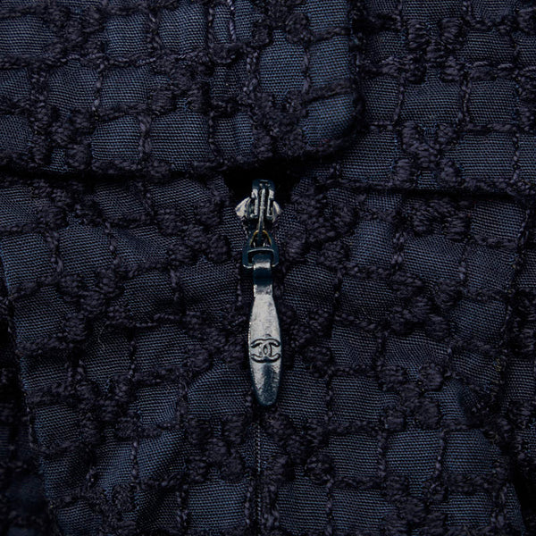 シャネル ココマークボタン フレアワンピース フレンチスリーブ 半袖 サイズ：34 P40451V23055 ネイビー レーヨン コットン レディース CHANEL 【中古】