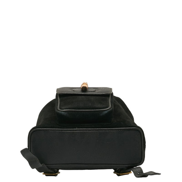 グッチ バンブー リュック バックパック 0032034 ブラック スウェード レディース GUCCI 【中古】