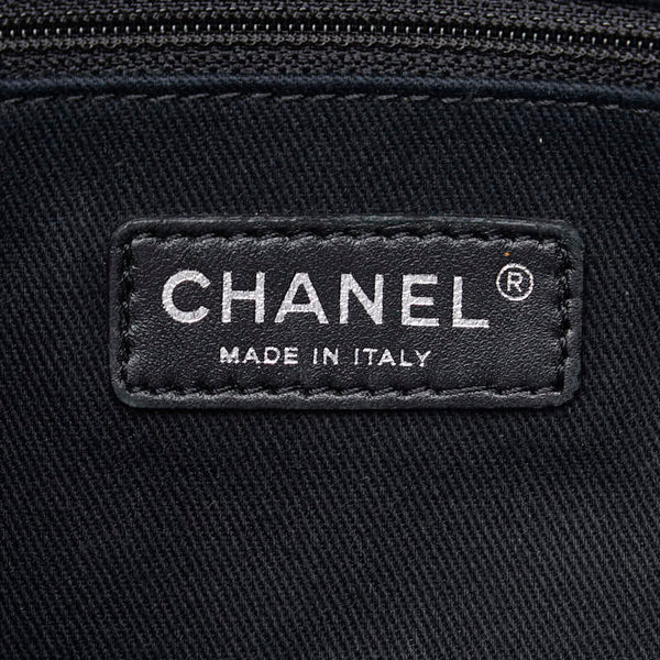 シャネル ドーヴィル ミディアムトートMM ショルダーバッグ トートバッグ グレー ブラック キャンバス レザー レディース CHANEL 【中古】