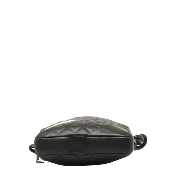 シャネル カンボンライン キルティング 斜め掛け ショルダーバッグ  ブラック レザー レディース CHANEL 【中古】