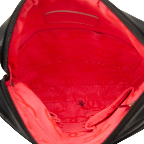 シャネル カンボンライン キルティング 斜め掛け ショルダーバッグ  ブラック レザー レディース CHANEL 【中古】