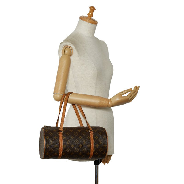 ルイ ヴィトン モノグラム パピヨン30 ハンドバッグ M51385 ブラウン PVC レザー レディース LOUIS VUITTON 【中古】