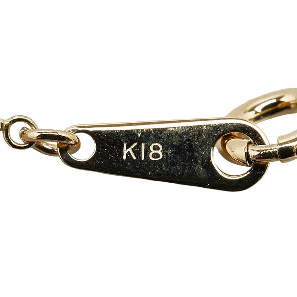 K18YG イエローゴールド ベリドット0.50ct ダイヤ0.015ct ヘキサゴンカット ネックレス レディース 【中古】