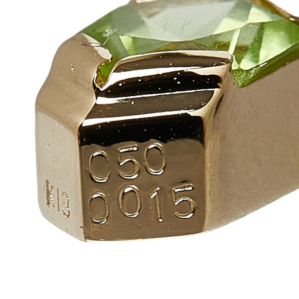 K18YG イエローゴールド ベリドット0.50ct ダイヤ0.015ct ヘキサゴンカット ネックレス レディース 【中古】