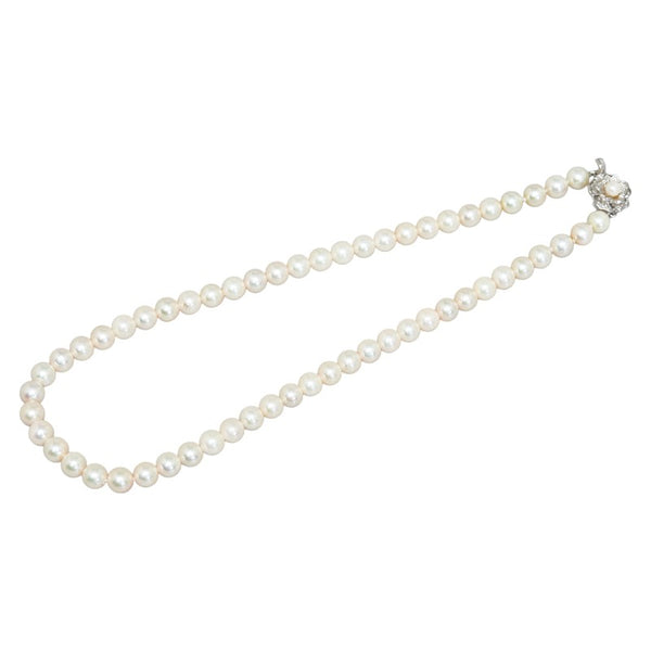 SV925 シルバー アコヤパール7～7.5mm ネックレス レディース 【中古】
