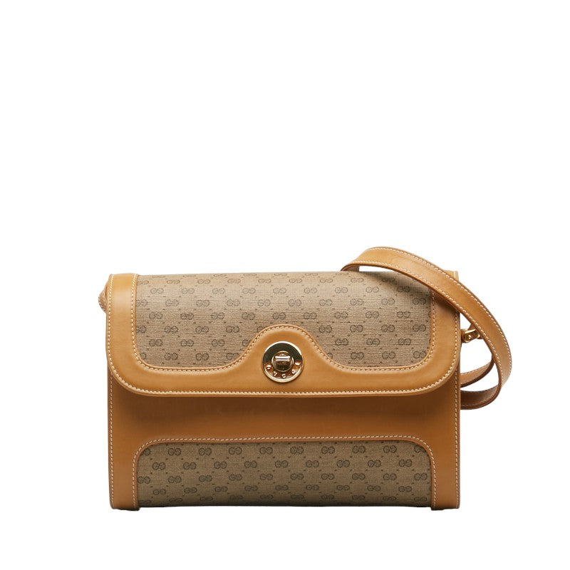 グッチ オールドグッチ マイクロGG 斜め掛け ショルダーバッグ 001 256 ベージュ PVC レザー レディース GUCCI 【中古】