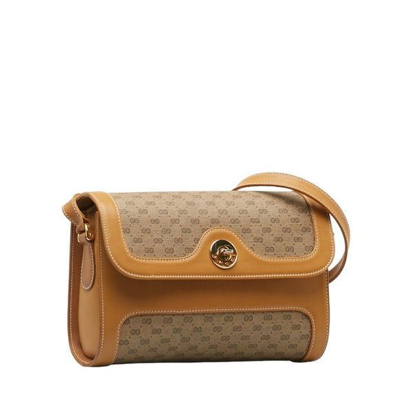 グッチ オールドグッチ マイクロGG 斜め掛け ショルダーバッグ 001 256 ベージュ PVC レザー レディース GUCCI 【中古】