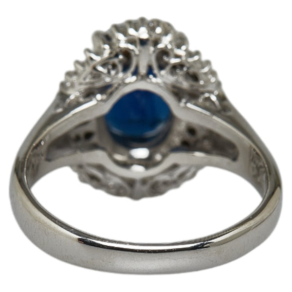 Pt900 プラチナ サファイア2.76ct ダイヤ0.41ct オーバル リング 指輪 レディース 12号 【中古】