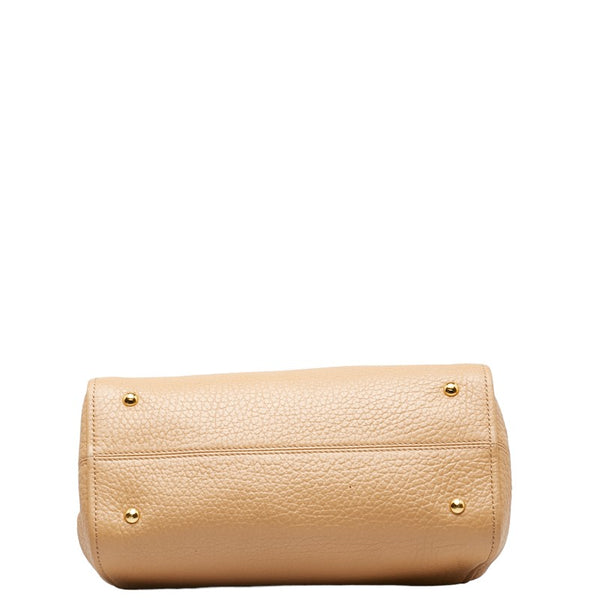 フェンディ カメレオン ハンドバッグ ショルダーバッグ 2WAY 8BL114 ベージュ レザー レディース FENDI 【中古】