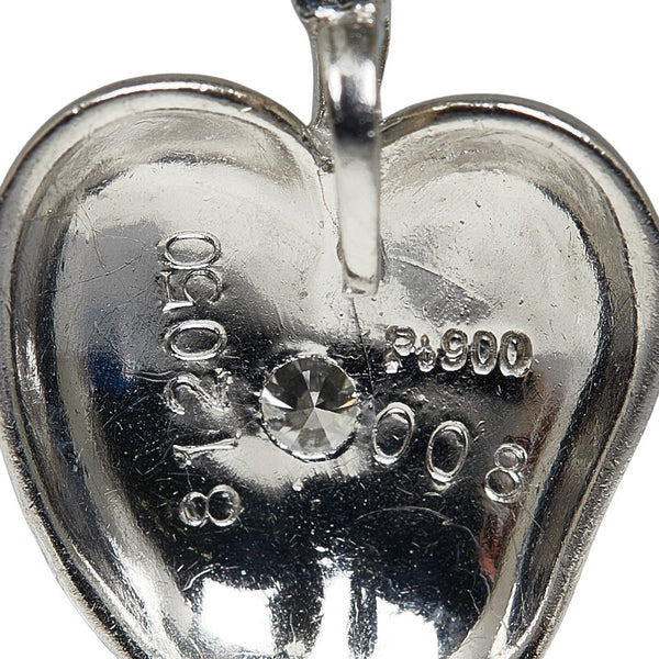 Pt900 プラチナ ダイヤ0.08ct アップル リンゴ ペンダントトップ レディース 【中古】