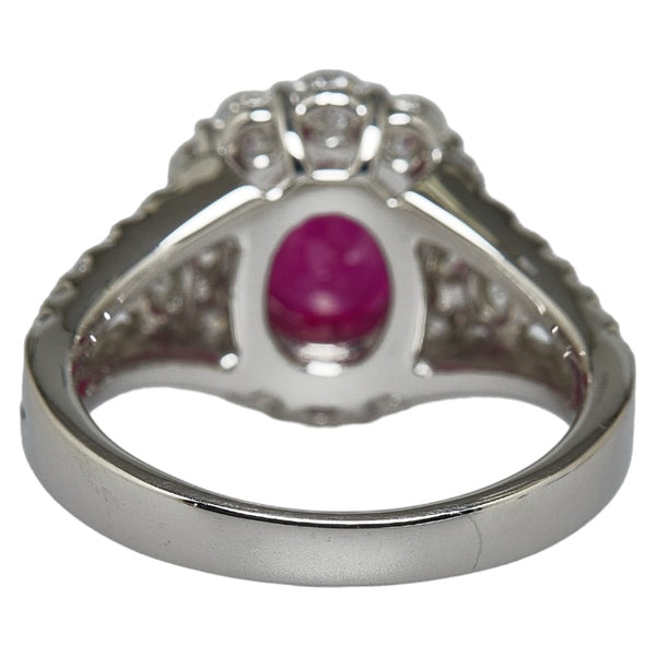 Pt900 プラチナ ルビー2.57ct ダイヤ1.41ct リング 指輪 レディース 12号 【中古】