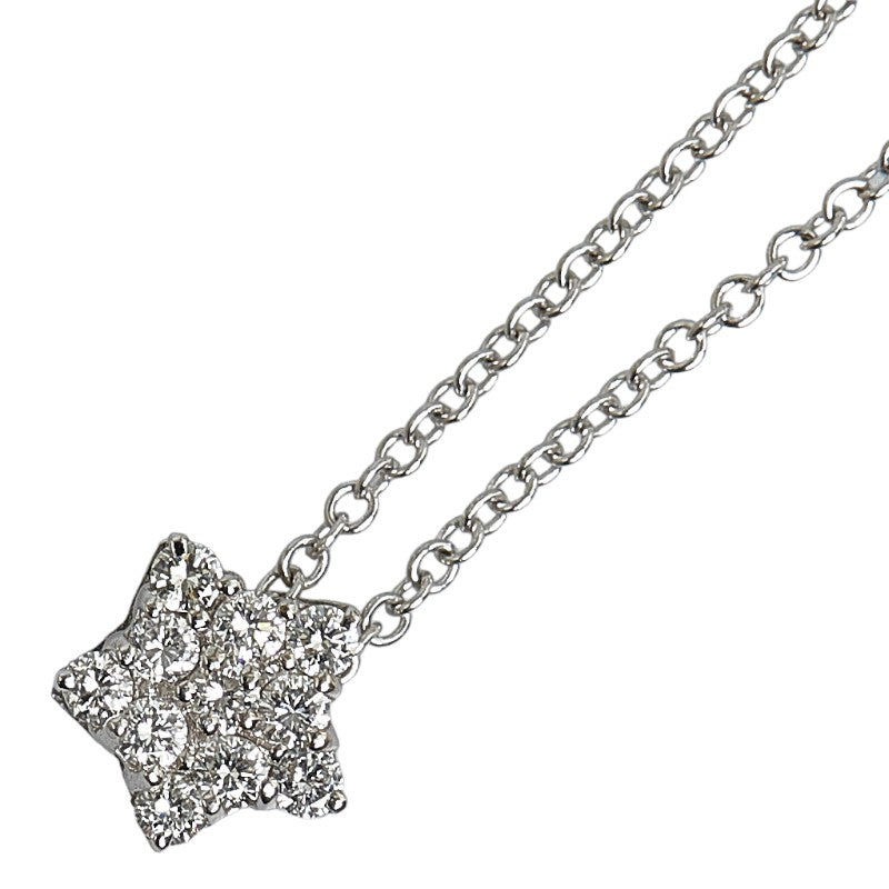 パスクワーレブルーニ K18WG ホワイトゴールド ダイヤ0.18ct スター 星 モチーフ ペンダント ネックレス レディース PASQUALE BRUNI 【中古】