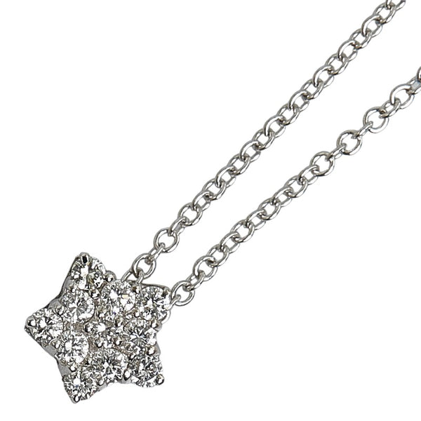 パスクワーレブルーニ K18WG ホワイトゴールド ダイヤ0.18ct スター 星 モチーフ ペンダント ネックレス レディース PASQUALE BRUNI 【中古】