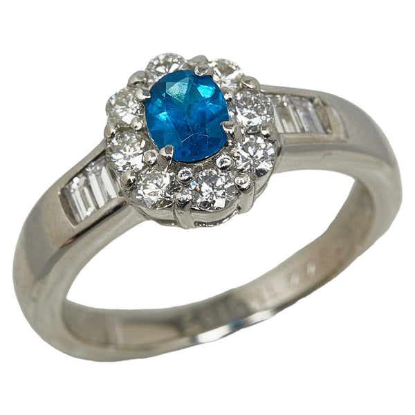 Pt900 プラチナ アパタイト0.344ct ダイヤ0.52ct リング 指輪 レディース 10号 【中古】