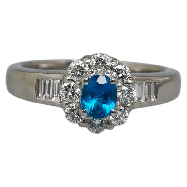 Pt900 プラチナ アパタイト0.344ct ダイヤ0.52ct リング 指輪 レディース 10号 【中古】