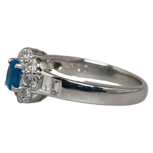 Pt900 プラチナ アパタイト0.344ct ダイヤ0.52ct リング 指輪 レディース 10号 【中古】