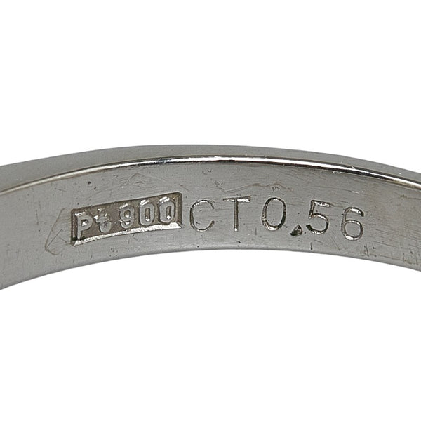 Pt900 プラチナ エメラルド0.56ct ダイヤ0.23ct リング 指輪 レディース 14号 【中古】