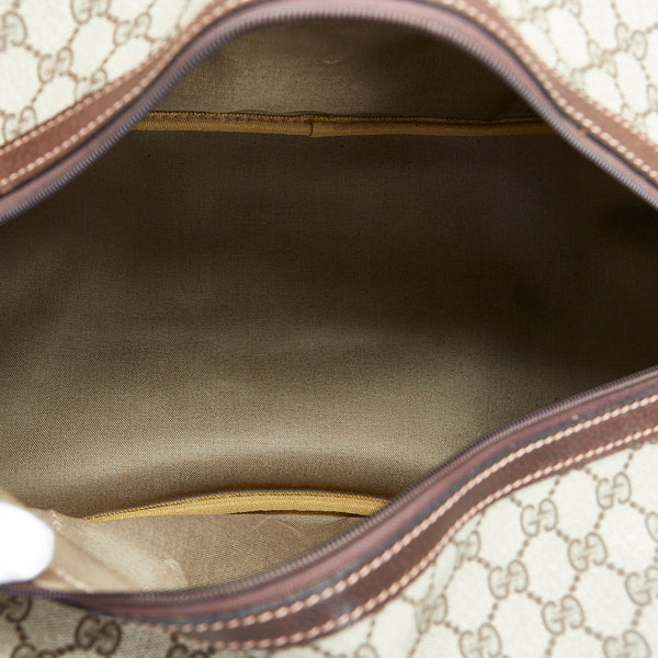 グッチ GGスプリーム ボストンバッグ トラベルバッグ 旅行用バッグ ベージュ ブラウン PVC レザー レディース GUCCI 【中古】