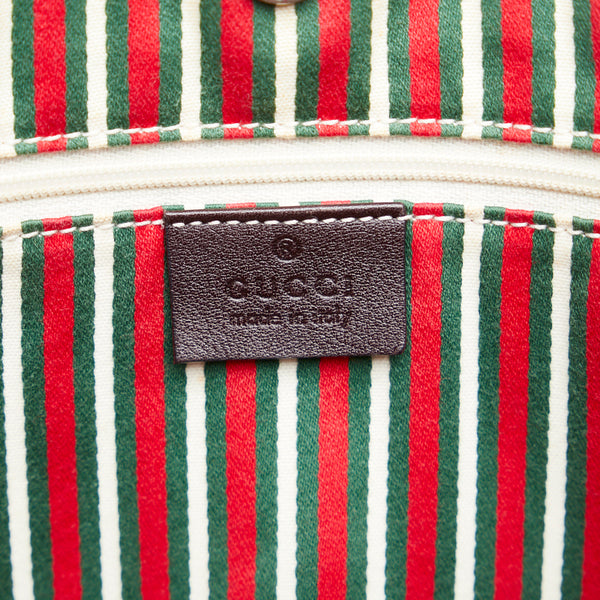 グッチ GGキャンバス ニューブリット トートバッグ ショルダーバッグ 169946 ベージュ ブラウン キャンバス レザー レディース GUCCI 【中古】