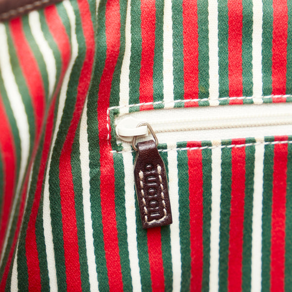 グッチ GGキャンバス ニューブリット トートバッグ ショルダーバッグ 169946 ベージュ ブラウン キャンバス レザー レディース GUCCI 【中古】