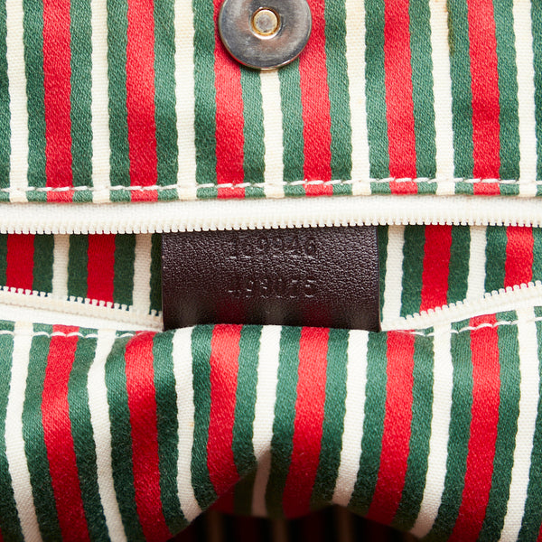 グッチ GGキャンバス ニューブリット トートバッグ ショルダーバッグ 169946 ベージュ ブラウン キャンバス レザー レディース GUCCI 【中古】