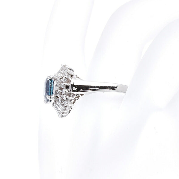 Pt900 プラチナ サファイア1.58ct ダイヤ0.58ct リング 指輪 レディース 12.5号 中古