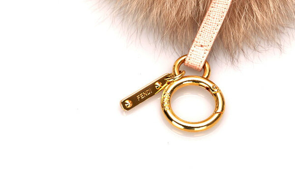 エルメス モンスター ピンク ブラウン ファー キーホルダー レディース HERMES 中古